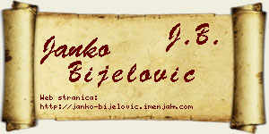 Janko Bijelović vizit kartica